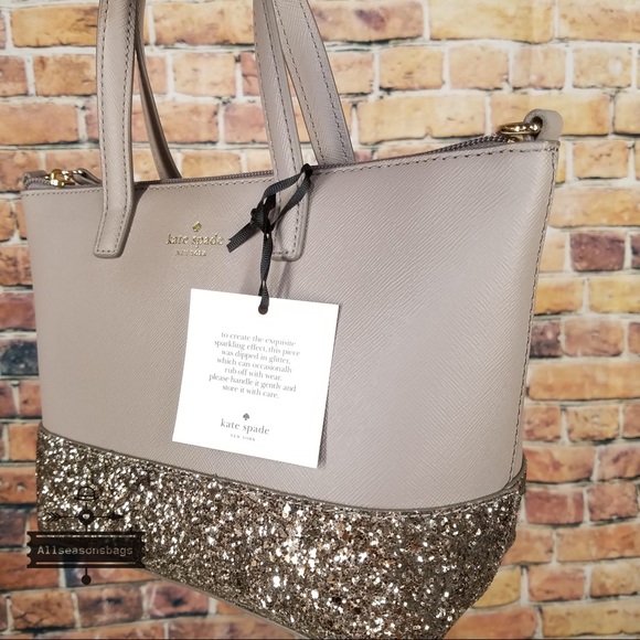 Kate spade Ina Greta Satchel Cityscape Wallet Grey glitter set - Picture 5 of 5